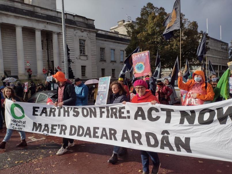Climate rally in Cardiff